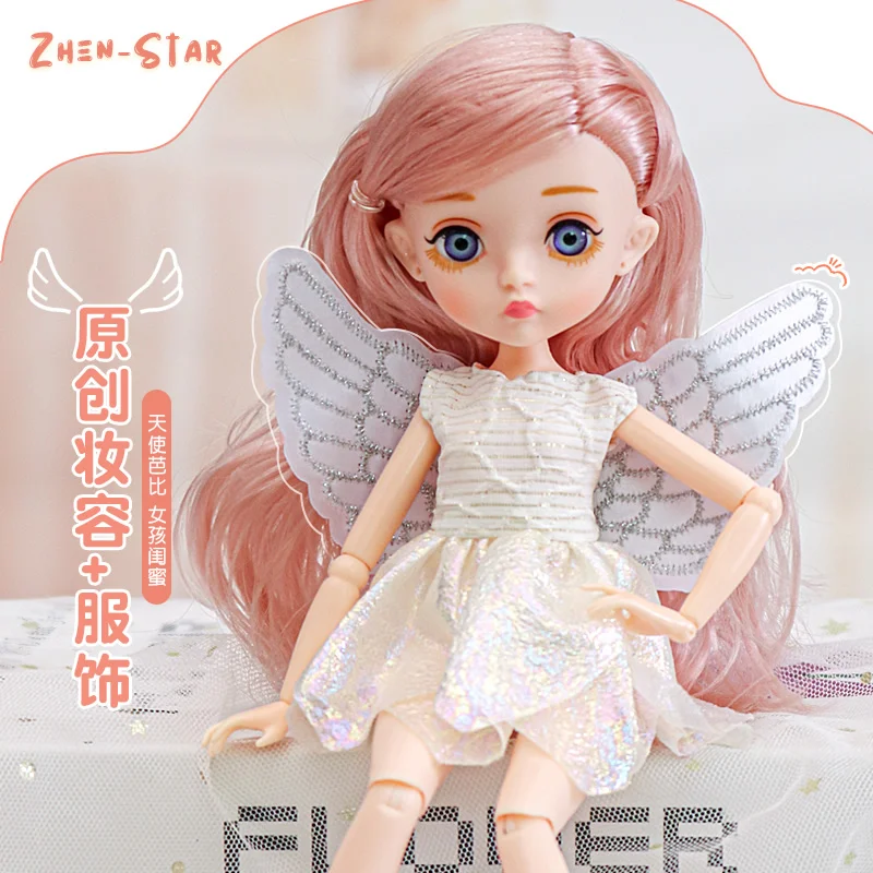 Engel Baby bjd Puppe mit beweglichen Gelenken Innen interaktive Mädchen Spielzeug Geburtstags geschenk Weihnachts schmuck austauschbare Kleidung Image