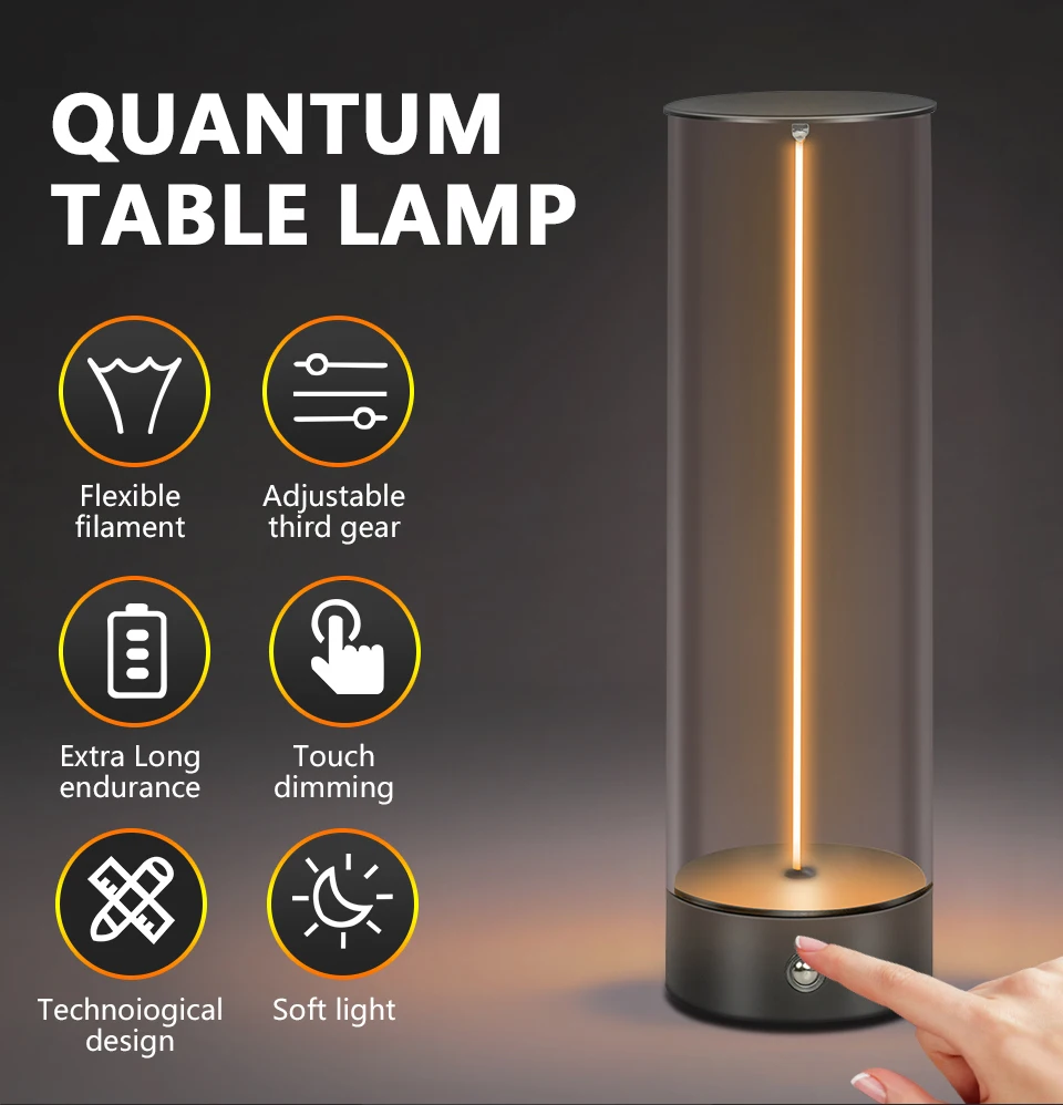 Tragbare LED-Nachtlichter, wiederaufladbar, magnetisch, Schreibtischlampe, dreistufig dimmbar, Touch-Sensor-Tischlampe für Zuhause, Outdoor, Camping