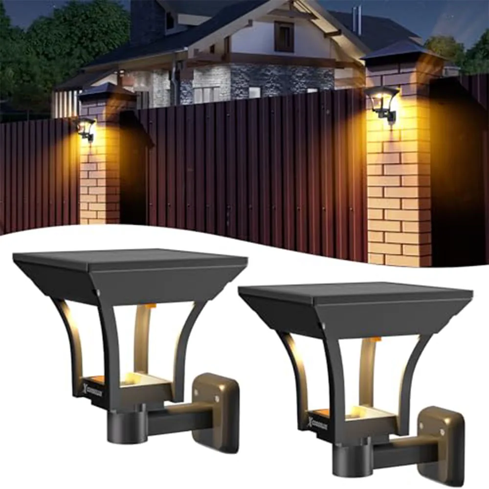 Solar-Außenwandleuchten „Dusk to Dawn“, warmweiß, wasserdicht, LED-Solar-Wandleuchten für den Außenbereich, für Garten, Terrasse, Veranda, Garage