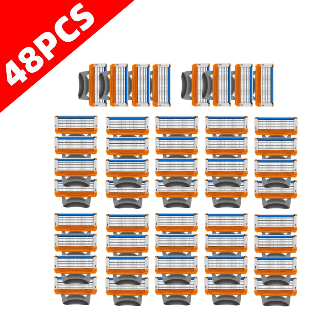 Hochwertiger 5-lagiger manueller Rasierer mit 4 austauschbaren Köpfen, universeller Griff und Kopf der Marke Image