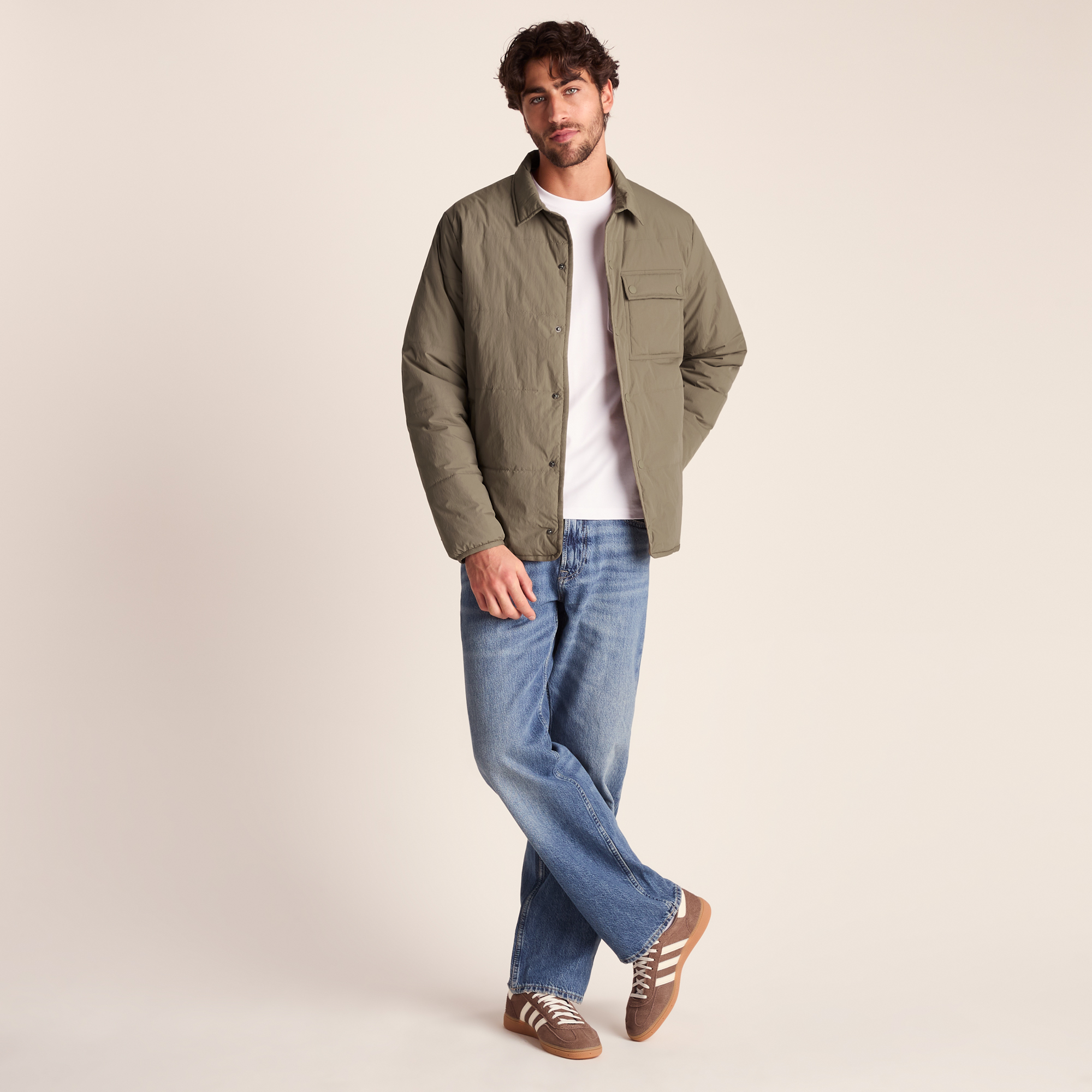 TOG24 Adamson Mens Shower Resistant Insulated Shacket - Mushroom - Brown - Size X-large | TOG24 Sale | Discount Designer Brands