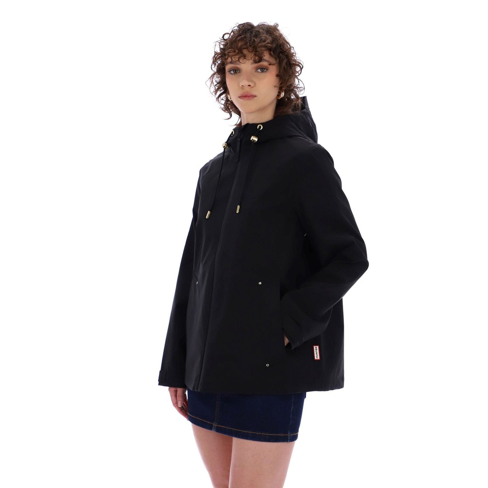 Hunter Original Lightweight Waterproof Womens Black Rain Jacket - Size X-small | Hunter Sale | Discount Designer Brands