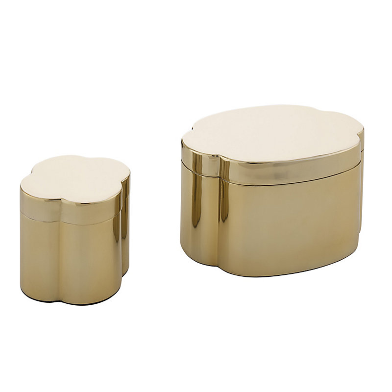 Set of 2 Quatrefoil Decorative Boxes - White - Ballard Designs