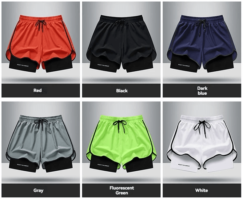 Ice Silk Mens Sports Shorts Quick Dry Running Basketball Fitness Set 5pcs xxl