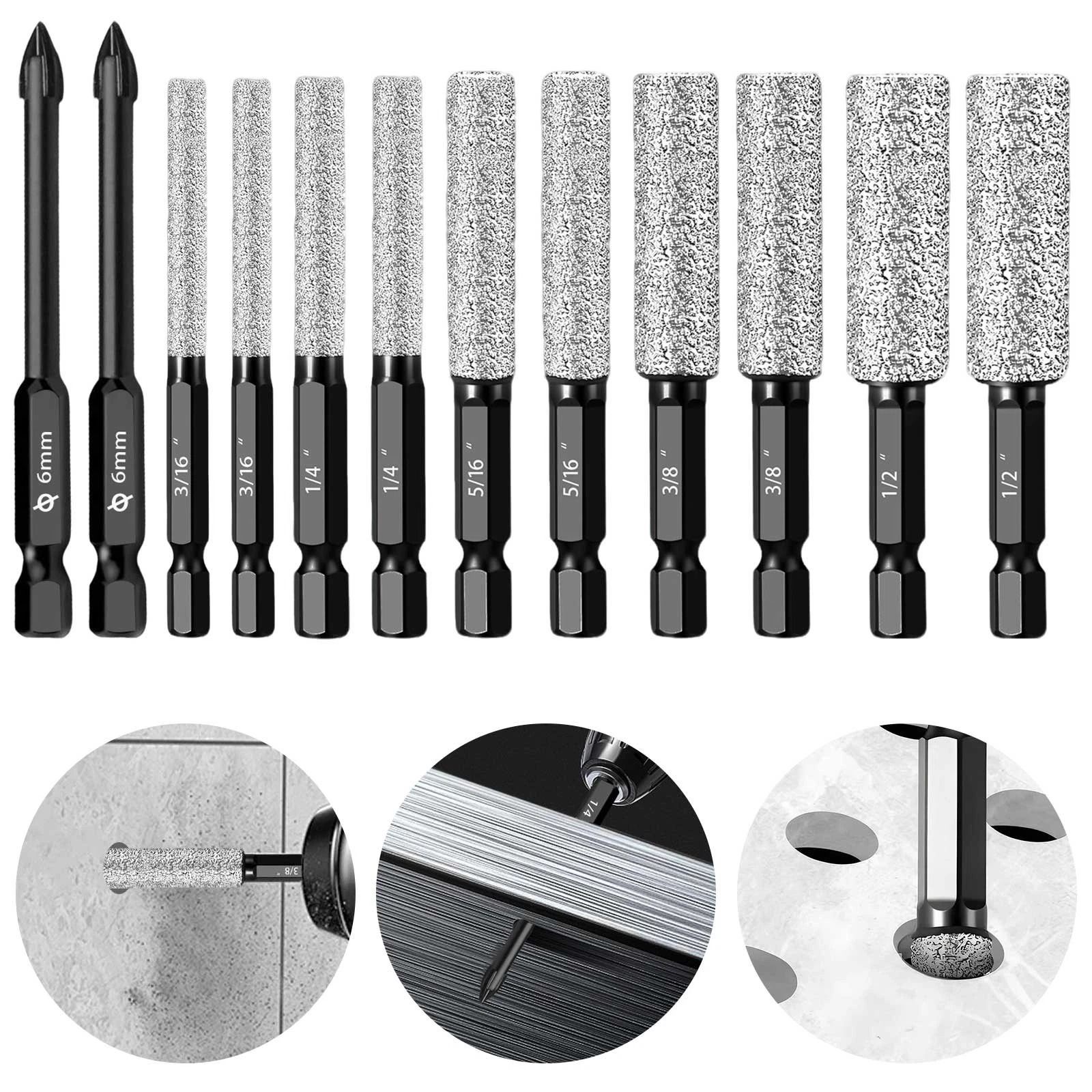 Tile Drill Bit Dry Diamond Hole Saw Kit For Porcelain, Ceramic, Marble, Granite, Home Improvement Projects Tile Drill Bit Dry Diamond Hole Saw Kit For Porcelain, Ceramic, Marble, Granite, Home Improvement Projects