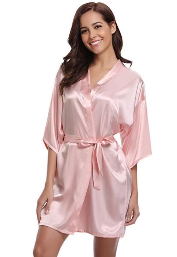 Silk Satin Kimono Robe For Women Navy Blue Bridesmaid & Dressing Gown red xl