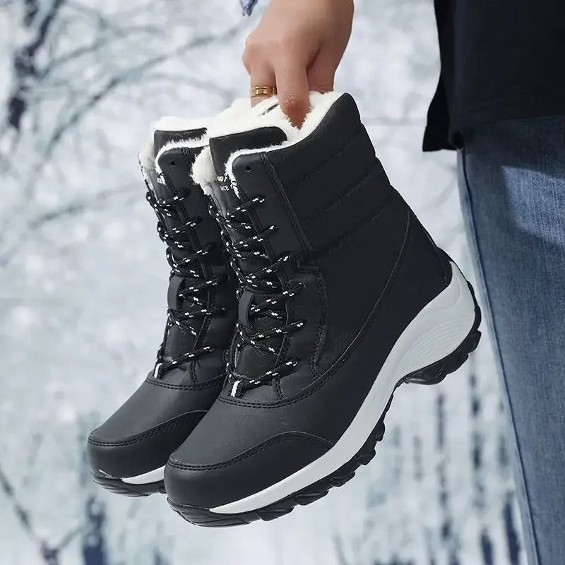 Waterproof Thermal Platform Winter Boots black 9