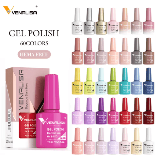 Venalisa HEMA And TPO Free Glitter Gel Nail Polish Jelly Pink Nude Collection 521 Hemafree