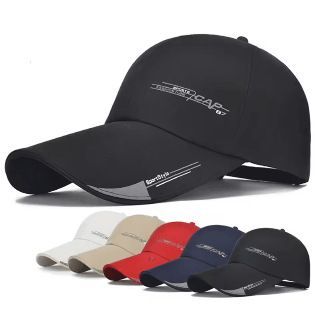 Adjustable Sports Cap With Long Visor Outdoor Sun Hat Mens Snapback Baseball Cap red