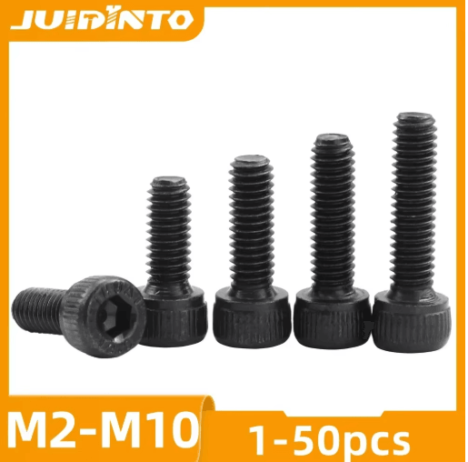 JUIDINTO Hex Socket Head Cap Screws 12.9 Grade Carbon Steel Allen Bolts M2 To M10 m2.5 50pcs 18mm