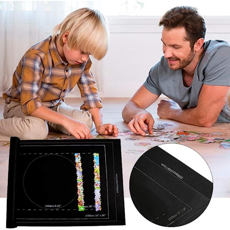 Jigsaw Puzzle Mat Roll Up For Pieces, Large Puzzles Storage Board For Adults Kids, Puzzle Saver Organizer gray 1500pcs