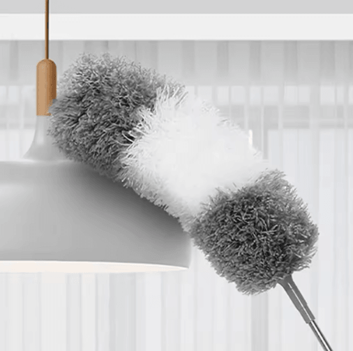 Extendable Microfiber Duster Telescopic Bendable Cleaning Brush For Ceiling & Home Dusting grey Stars