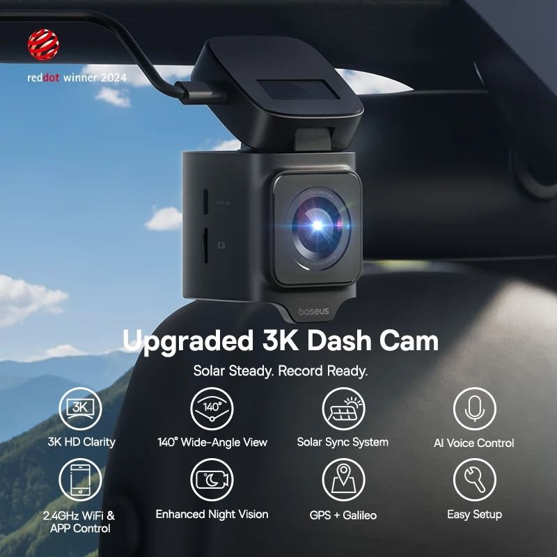 3K Dual Channel Dash Cam With Integrated GPS front And Rear Cam With Hw 32gb