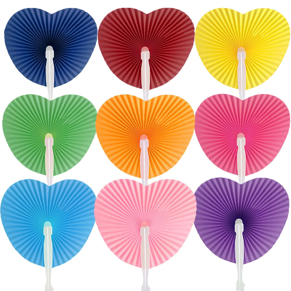 White Folding Paper Fan For Baby Shower, Kids Birthday Party, Wedding Guest Gifts yellow