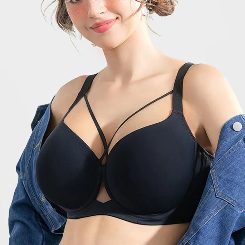 Seamless Large Size Push Up Lingerie Bra For Women beige 34d
