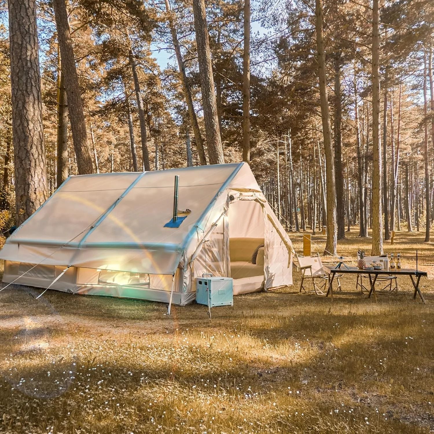 Large Inflatable Camping Tent | 8 10 Person Family Shelter With Stove Jack Large Inflatable Camping Tent | 8 10 Person Family Shelter With Stove Jack