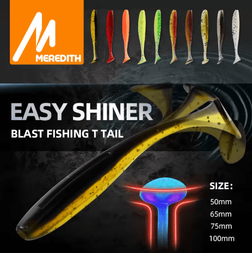 MEREDITH Easy Shiner Soft Fishing Lures Silicone Shad Baits 50mm To 100mm d61 75mm 10pcs