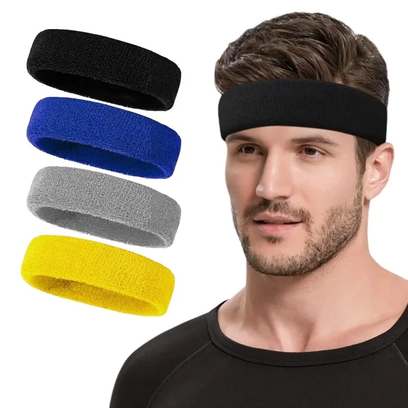 Sport Headband For Men & Women Sweat Wicking Fitness Bandana For Yoga, Running & Gym Workouts black