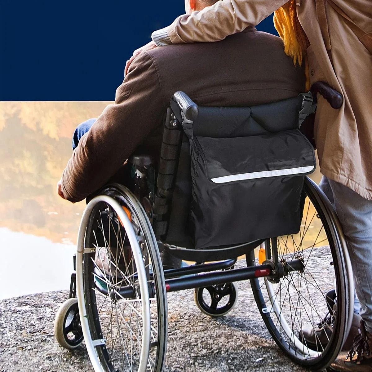 Heavy Duty Wheelchair And Electric Scooter Rear Storage Bag blue