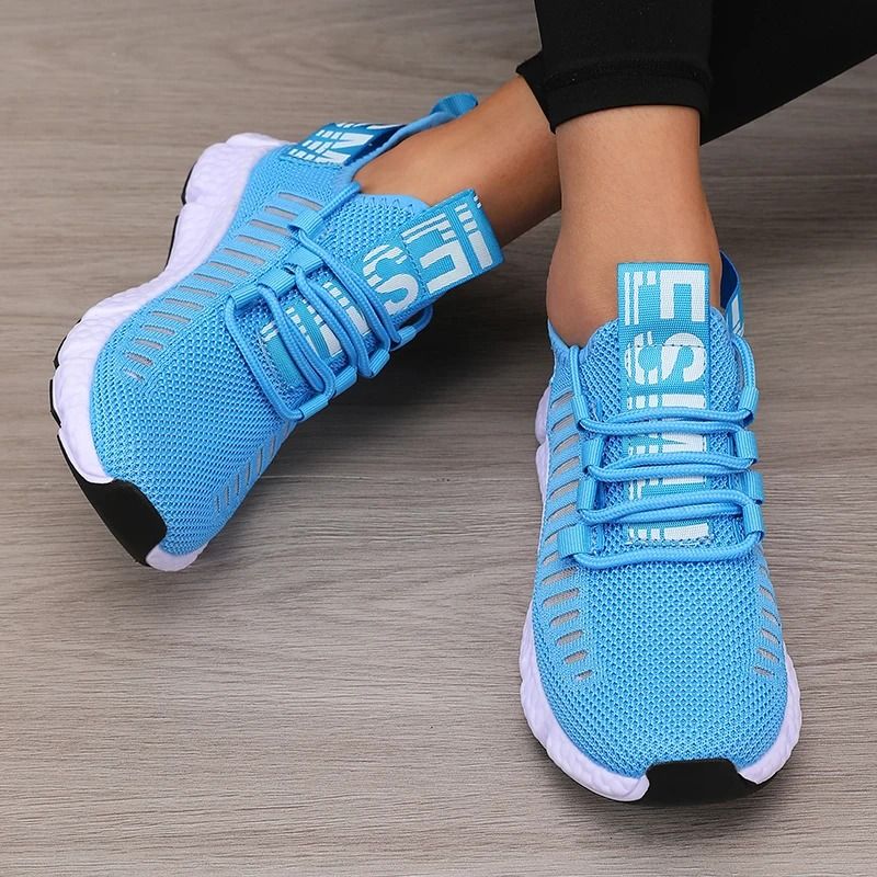 Mesh Walking Shoes Lightweight Sports Sneakers Breathable Jogging Strap Casual Shoes black 38