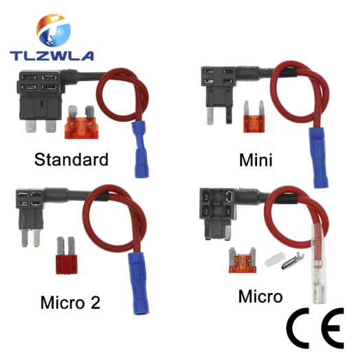 12V Add A Circuit Fuse Tap Adapter Car Fuse Holder With 10A Blade Fuse (Mini Micro Standard) t Mini 40a