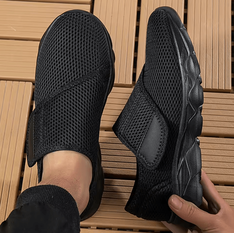 Orthopedic Walking Shoes For Women Comfortable Wide Feet & Swollen Feet Support Shoes all Black 38 (us 7)