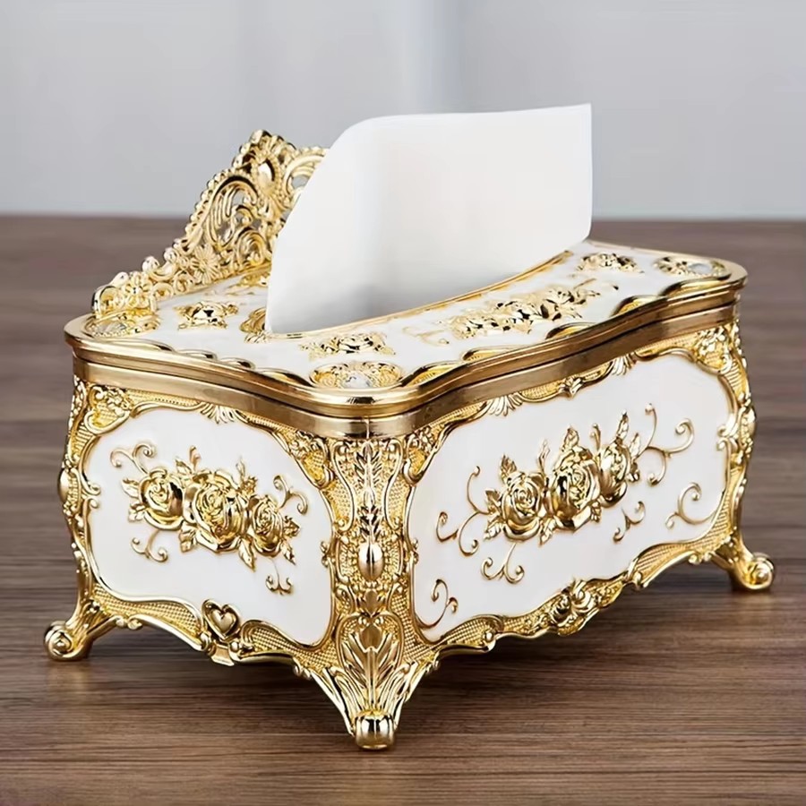 Luxury Tissue Box For Living Room & Hotel Elegant Napkin Extraction Storage Box For Desktop Luxury Tissue Box For Living Room & Hotel Elegant Napkin Extraction Storage Box For Desktop