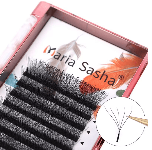 MARIA 5D W Style Premade Volume Lash Extensions Easy Fan, Soft & Natural (12 Rows) 6mm d