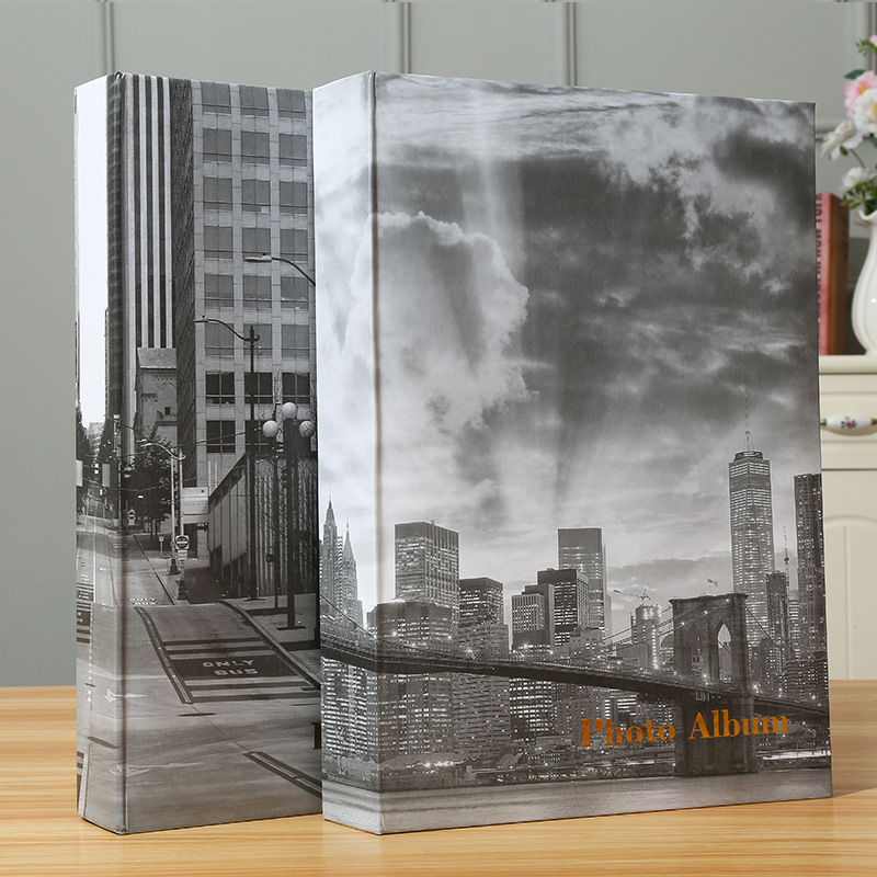 Vintage City Print Photo Album Wedding Memory Book, Scrapbook Case For Photos a