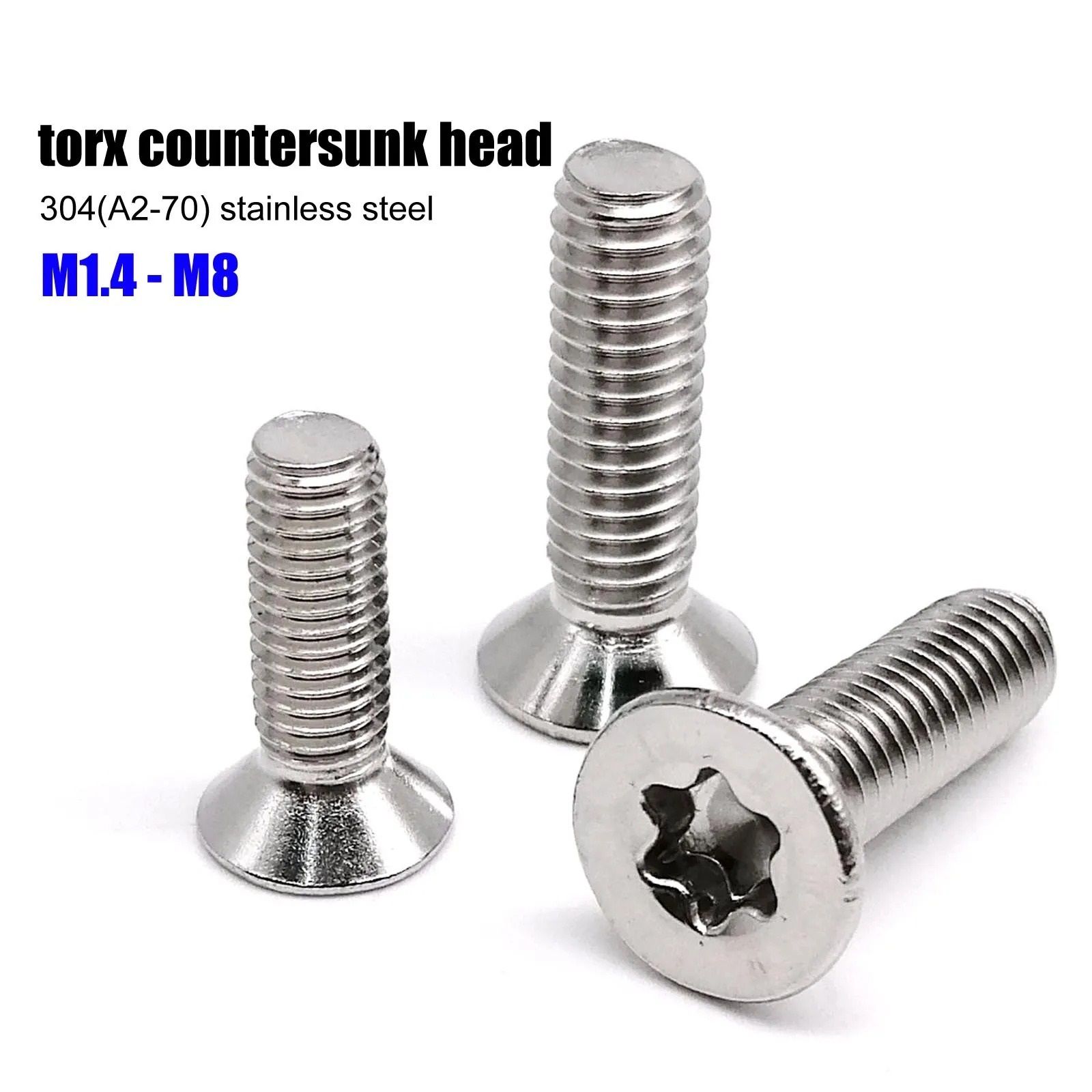 Precision Torx Flat Head Stainless Series m1.4 50pcs 2.362 In