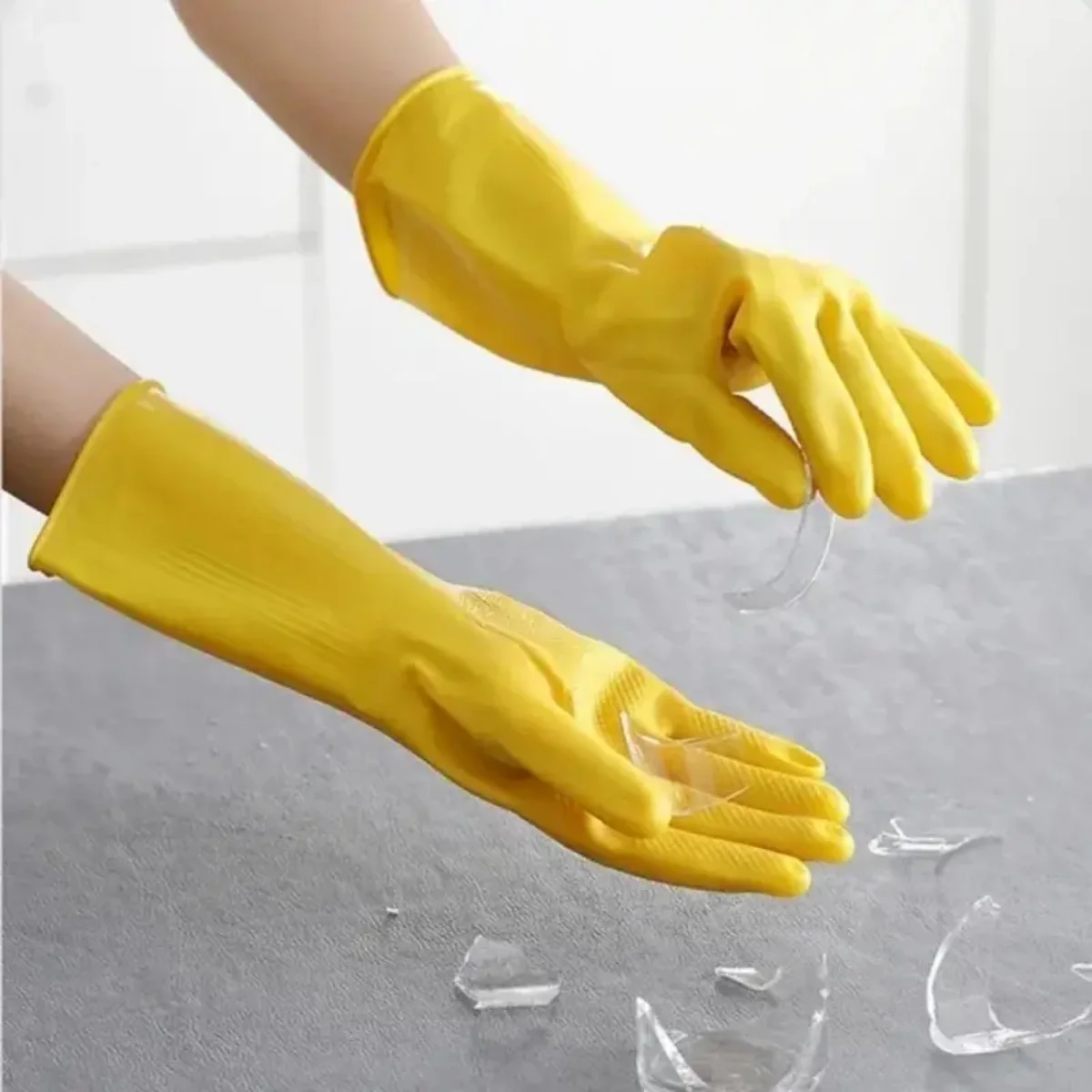 Women's Waterproof Latex Dishwashing Gloves For Household Kitchen Cleaning s