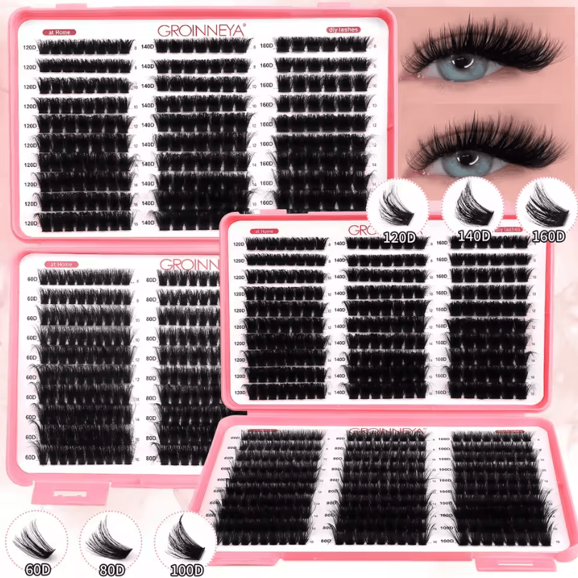 Cluster Lash Extensions Set Mixed Tray Of Fluffy Volume Individual Lashes For DIY Cat Eye Look 600pcs jf01