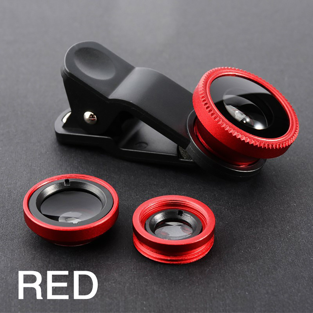 Universal Phone Lens Fish Eye Zoom Lens Wide Angle Micro Camera Lens With Phone Clip black