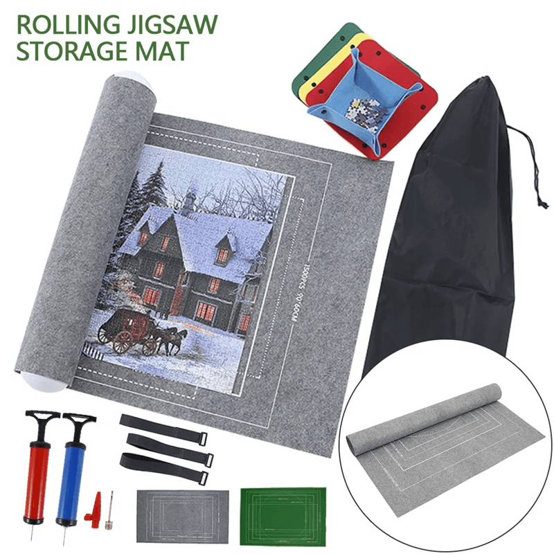 Felt Puzzle Mat Set Portable Jigsaw Puzzle Storage Mat 3000 Set Gray
