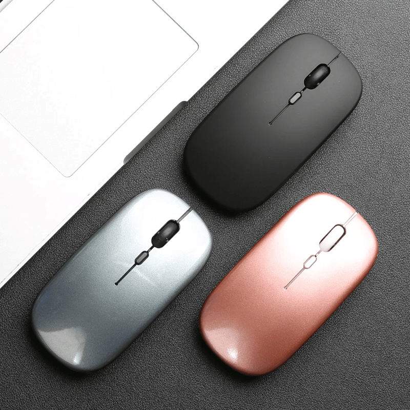 Silent Bluetooth Wireless Mouse For Laptop Tablet And PC glossy gold