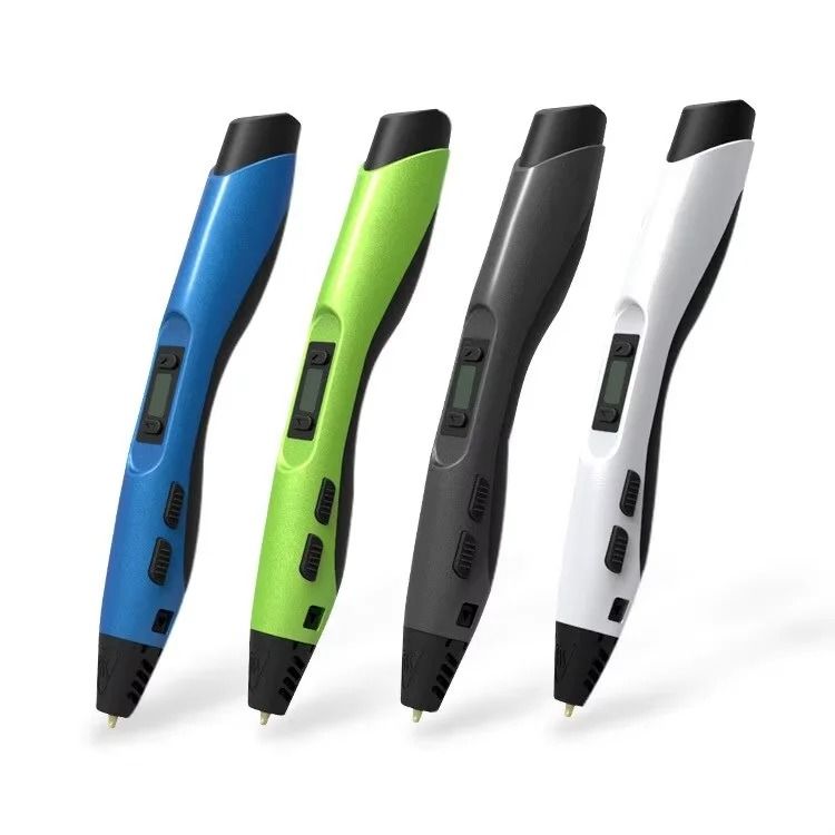 Multifunctional 3D Printing Pen With LED Screen Includes 2 PLA Filaments Kids 3D Drawing Gift blue 5 Meters us