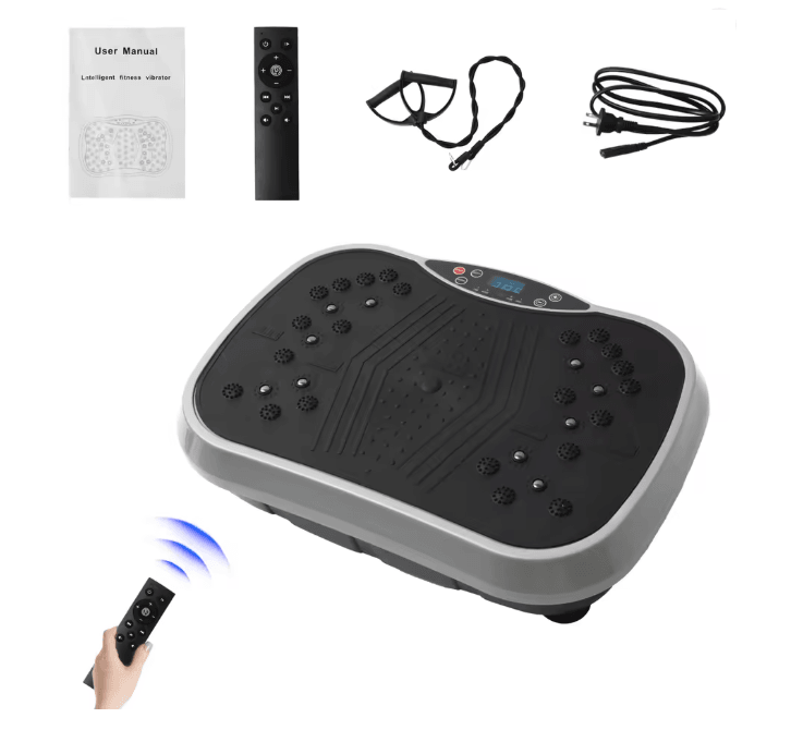 Vibration Plate Exercise Machine Portable Full Body Fitness Trainer black