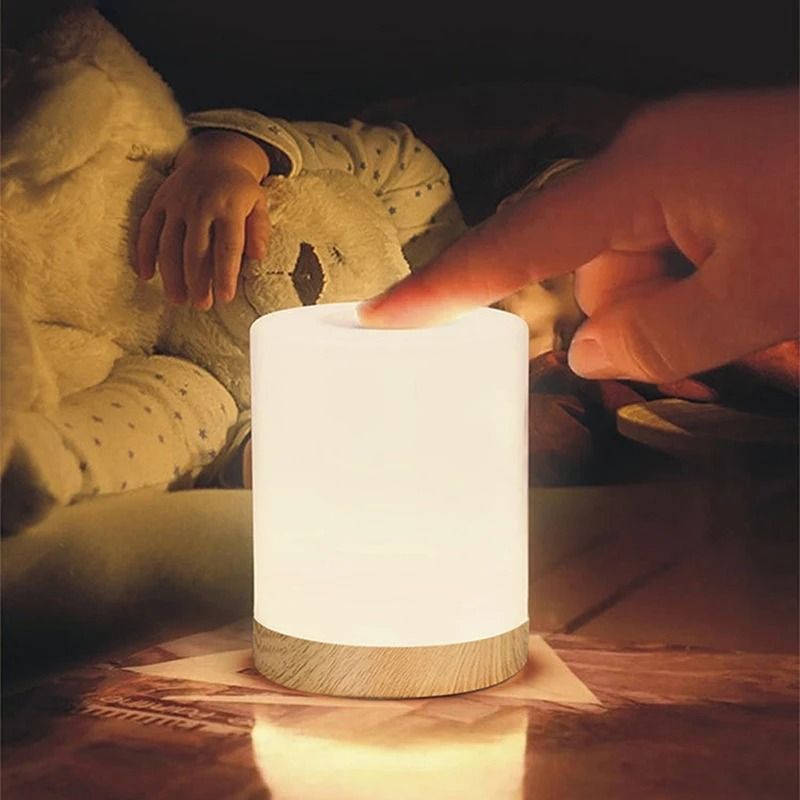 Dimmable Touch Rechargeable Cylindrical Bedside Lamp a1