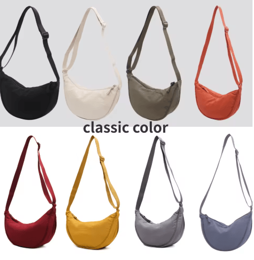Minimalist Nylon Crossbody Shoulder Bag Lightweight Padded Travel Purse For Women classic Yellow