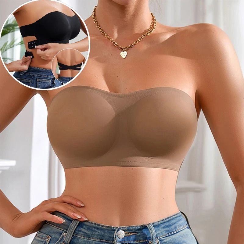 Soft Ice Silk Seamless Bra apricot l