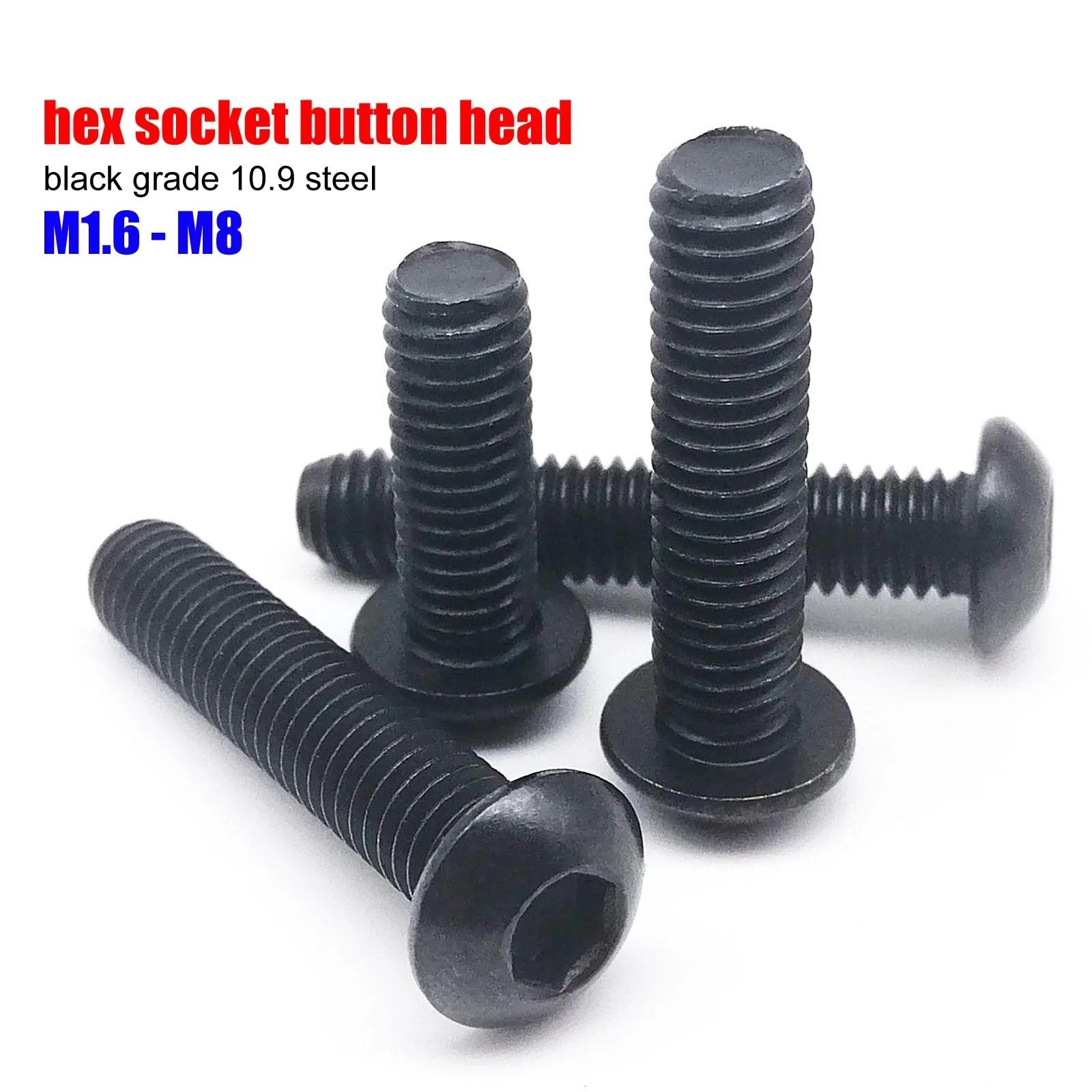 Forge Tech Grade 10.9 Carbon Steel Button Head Series m2.5 (50pcs) 1.378 In