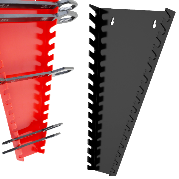 Wrench Spanner Holder Organizer, Wall Mounted Tool Tray Rack, Garage Storage Rail Bracket, Household Tool Organizer red Black