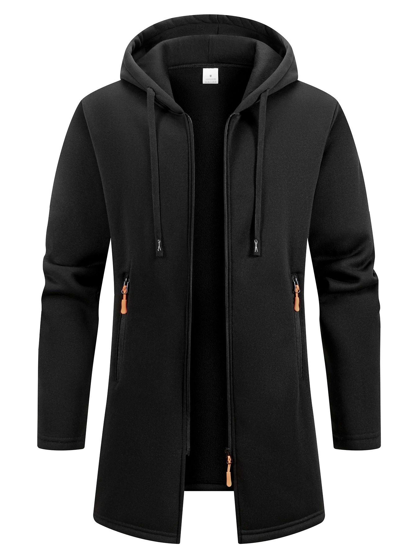 New Streetwear Mens Long Sleeve Sweatshirt Oversized Winter Warm Jacket Coat black 3xl