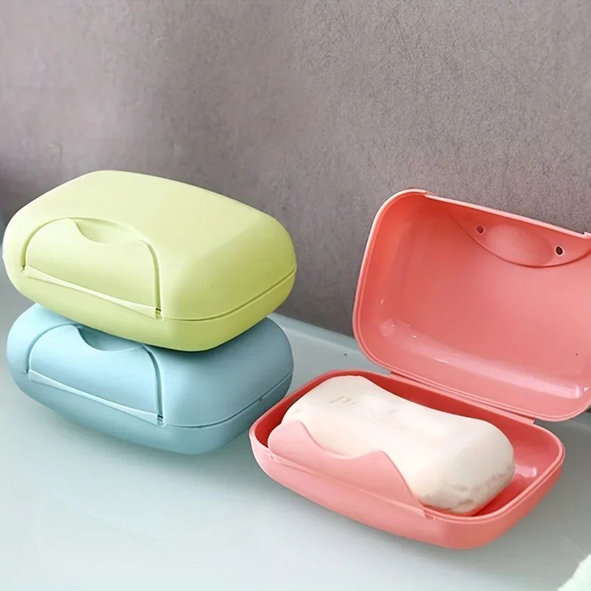 Portable Soap Box With Lid 3 Piece Travel Soap Dish Containers For Bathroom & Baby Use Portable Soap Box With Lid 3 Piece Travel Soap Dish Containers For Bathroom & Baby Use