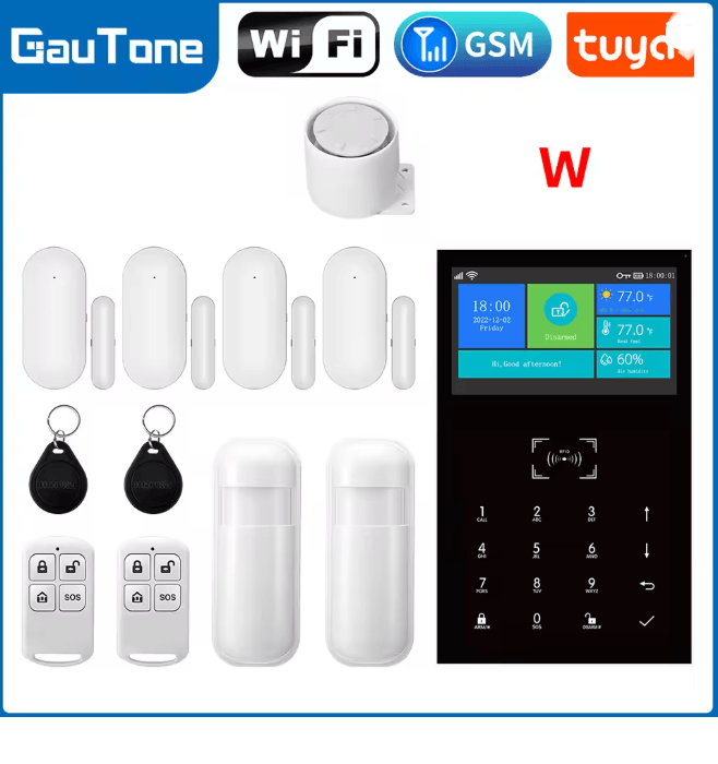PG109 Smart Home Security Alarm System WIFI GSM With Touch Screen And App Control e us Plug