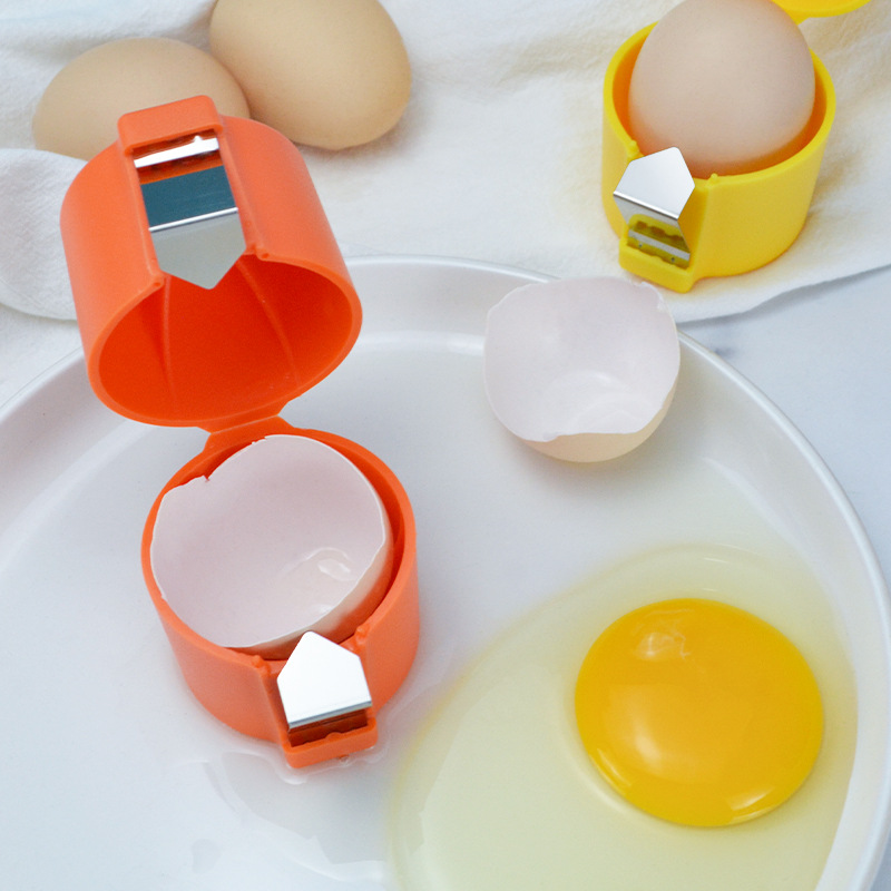 Egg Topper Shell Cutter, Beater, Raw Egg Cracker, Filter Egg Opener, Kitchen Tool orange