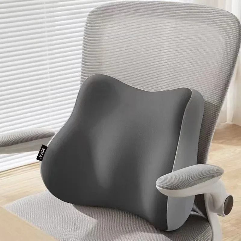 Ergonomic Memory Foam Lumbar Support Spinal Correction Backrest For Office & Car grey
