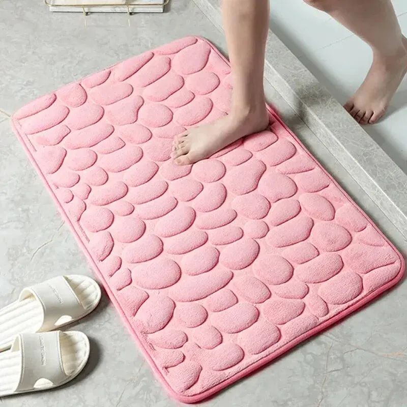 Embossed Pebble Anti Slip Floor Mat purple