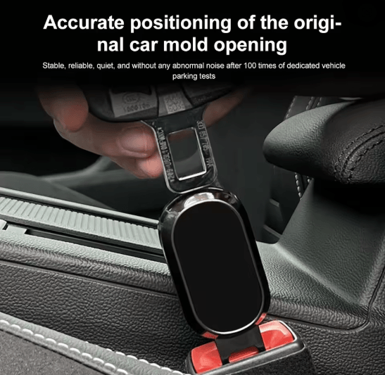 Metal Car Seat Belt Buckle Extender With One Button Release 2pcs Black
