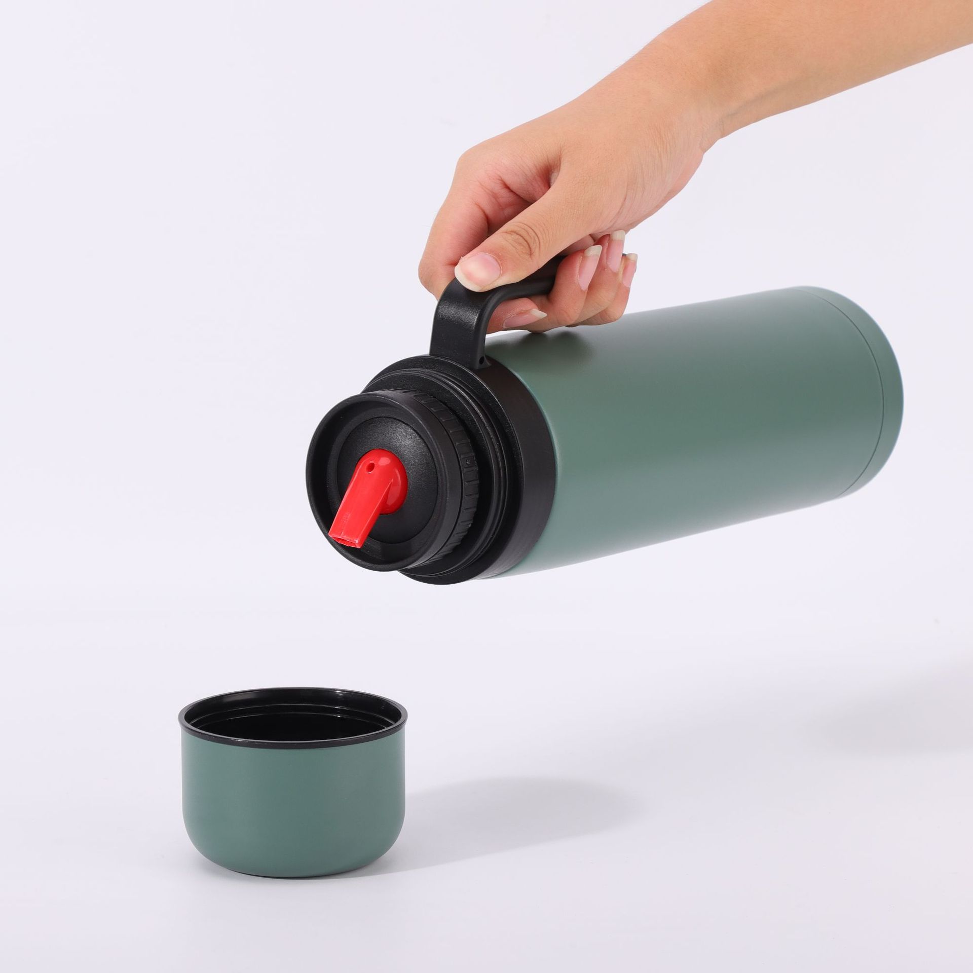 Stainless Steel Insulated Travel Mug With Handle Outdoor Sports Cup For Hot & Cold Drinks black